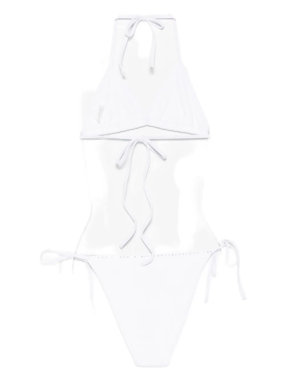 Hunza G Gina Crystal-embellished Bikini In White