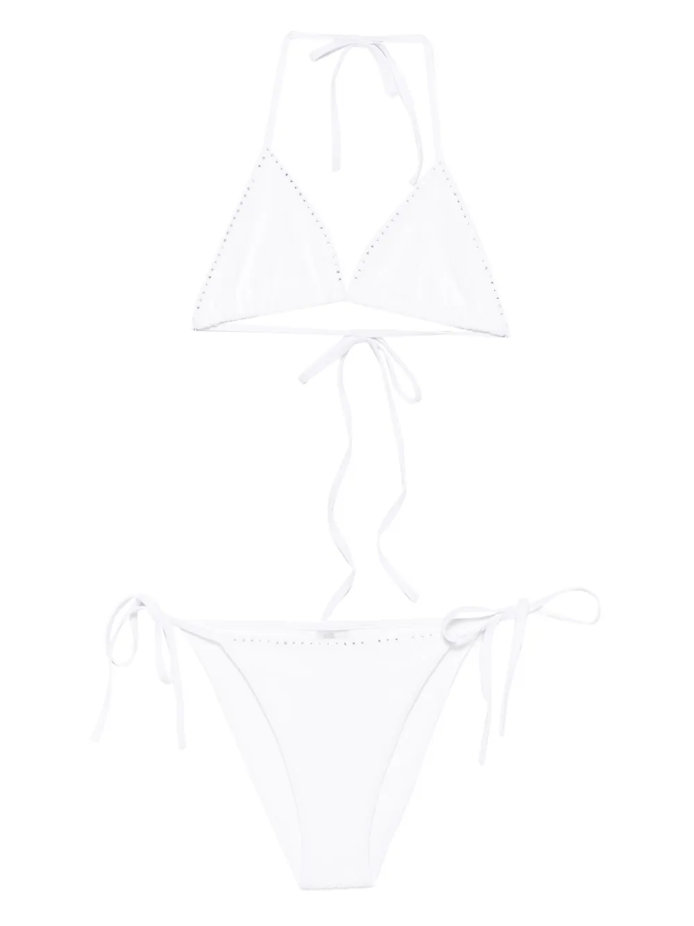 Hunza G Set bikini Gina con cristalli - Bianco