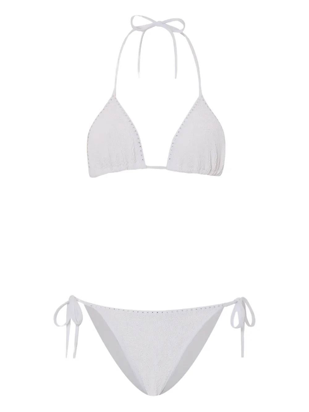 Hunza G Set bikini Gina con cristalli - Bianco