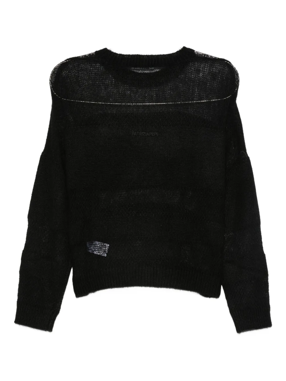 Patrizia Pepe Crew-neck Sweater In Black