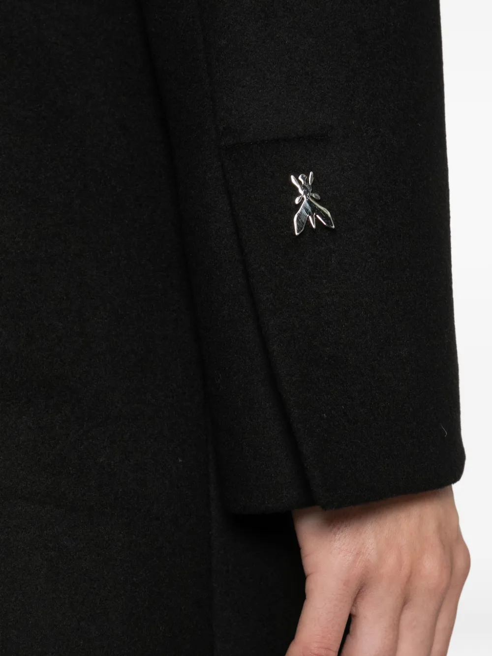Patrizia Pepe Wool-blend Single-breasted Coat In Black