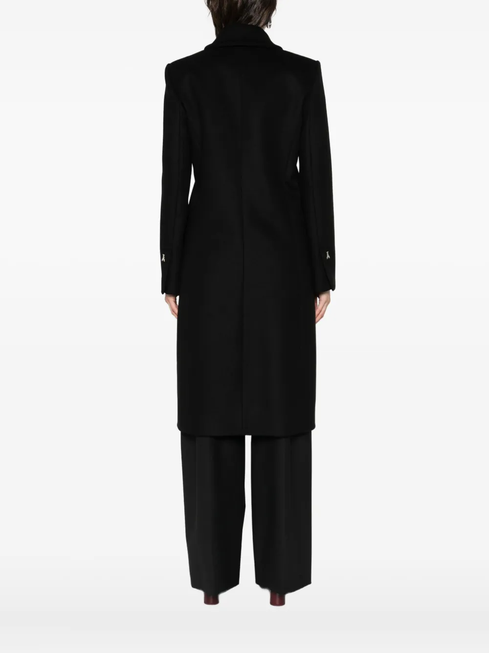 Patrizia Pepe Wool-blend Single-breasted Coat In Black