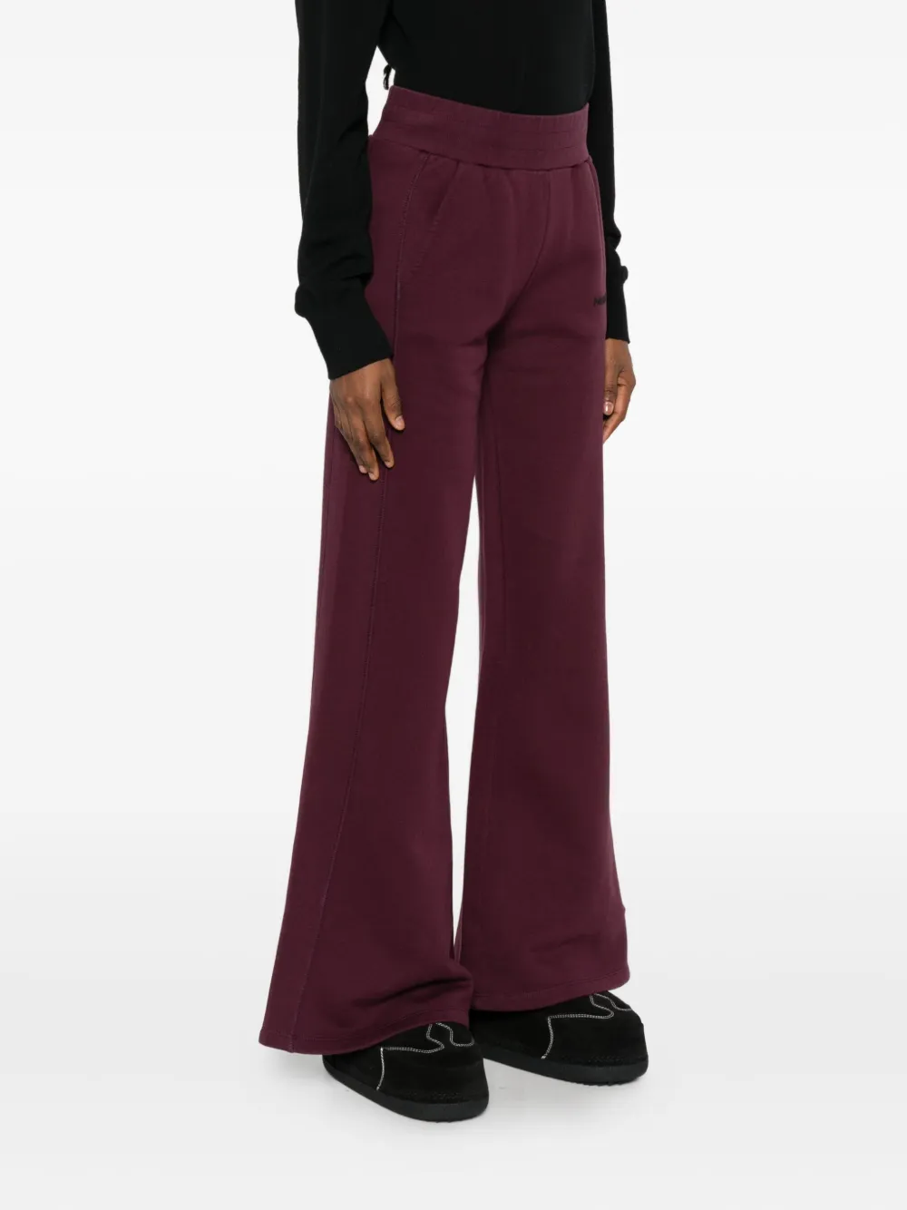 Patrizia Pepe Flared Trousers In Burgundy
