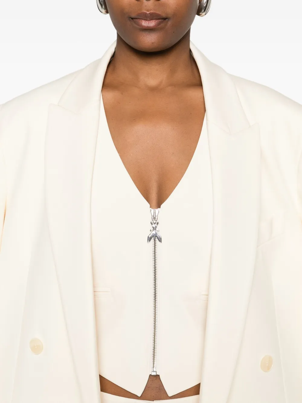 Patrizia Pepe Gilet met rits Wit