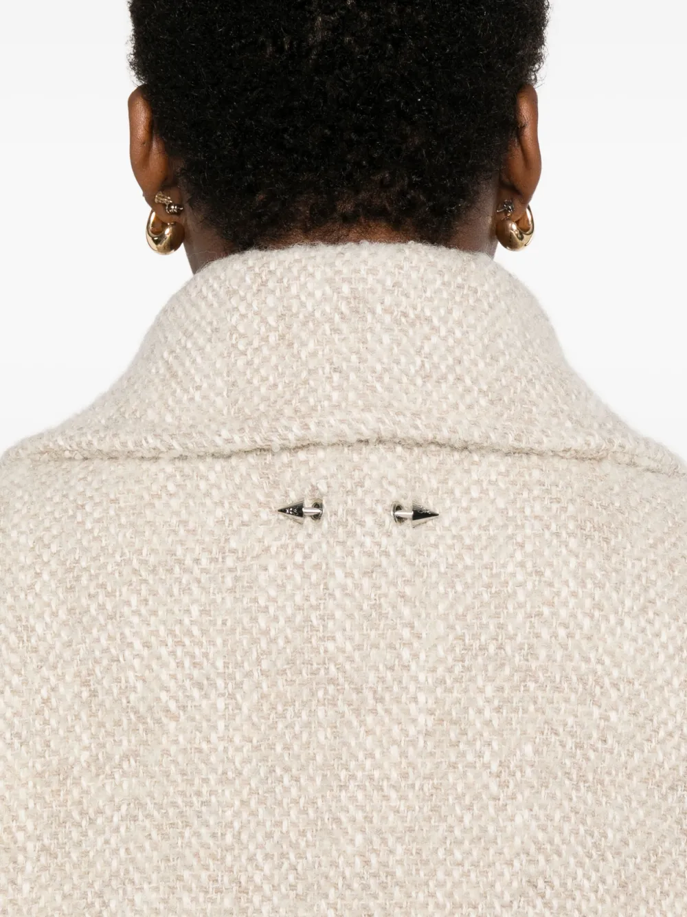 Patrizia Pepe Jas met enkele rij knopen FG49 White Greige