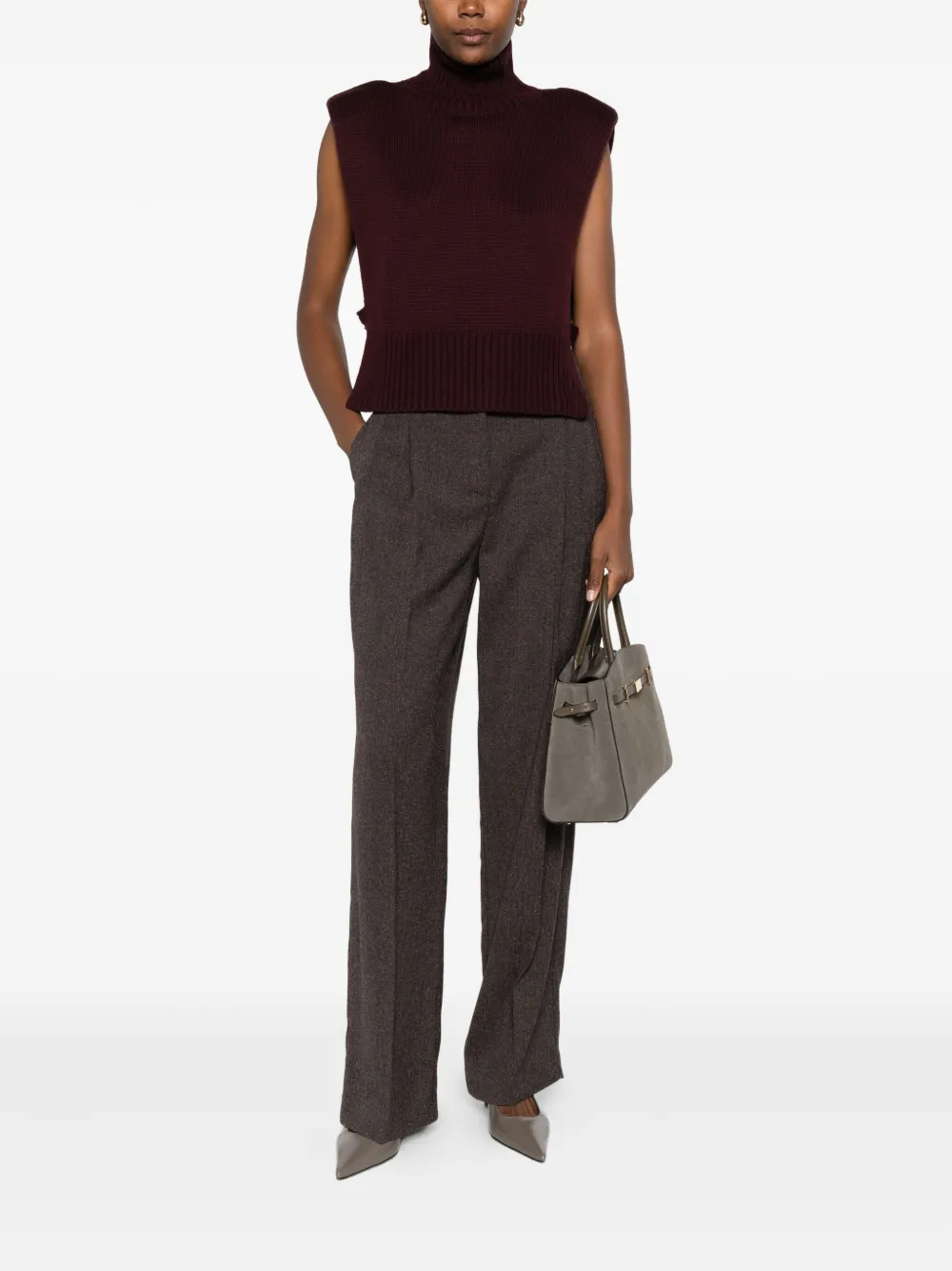 Patrizia Pepe Trui met hoge hals Rood