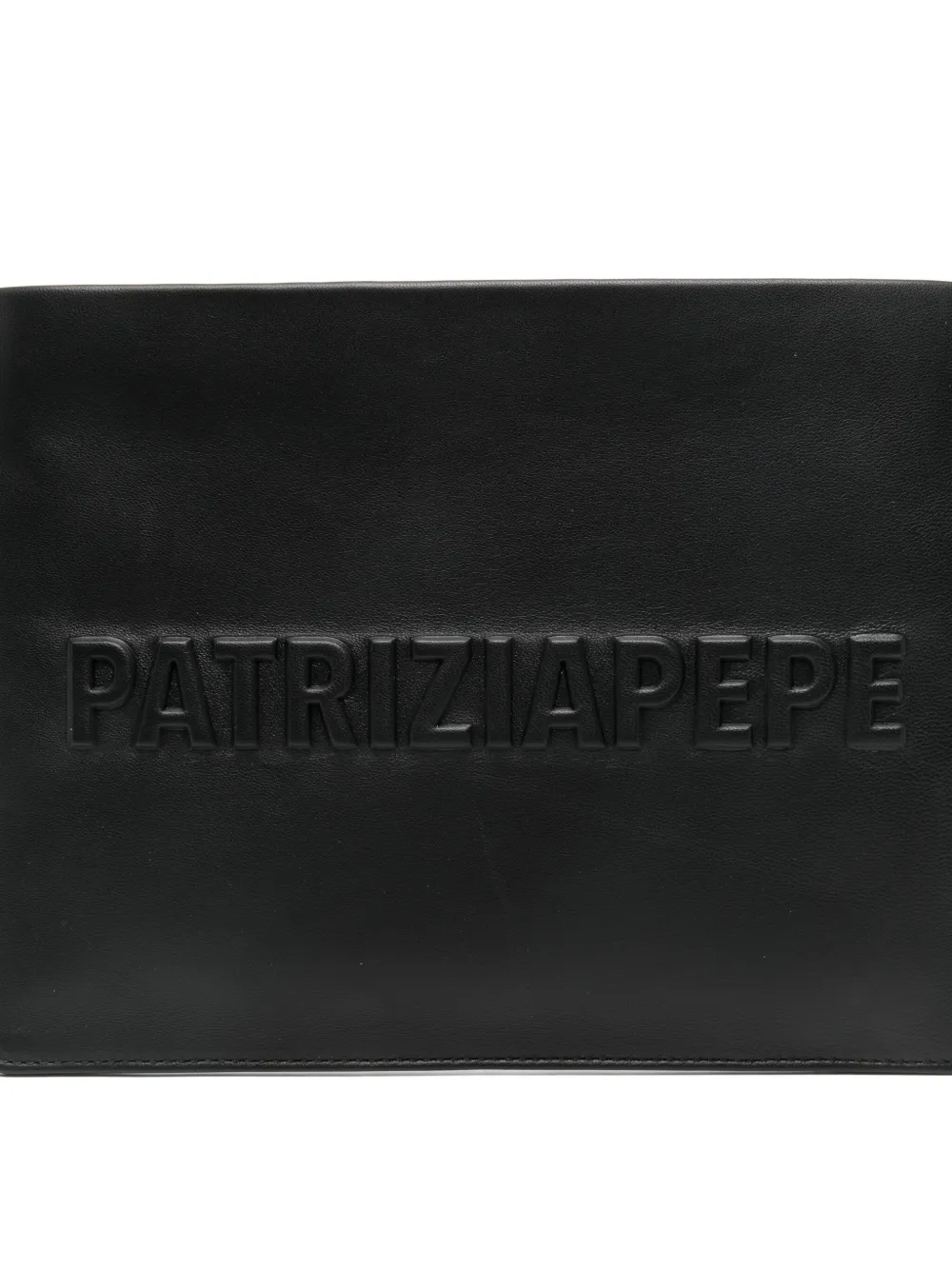 Patrizia Pepe Embossed Envelope Clutch Bag In Black