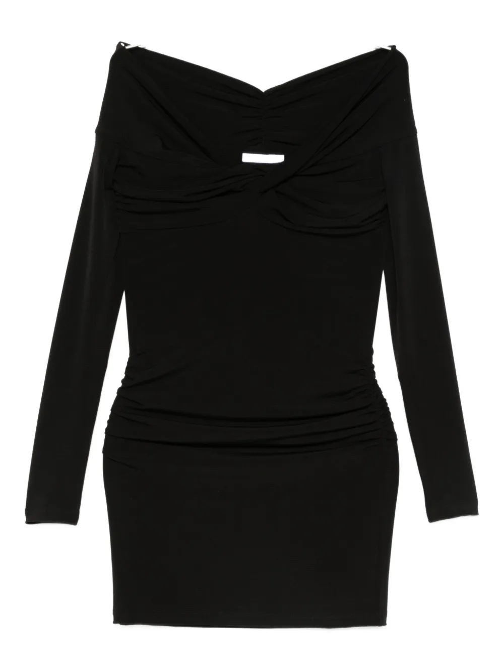 Patrizia Pepe draped mini dress - ブラック Patrizia Pepe draped mini dress - ブラック