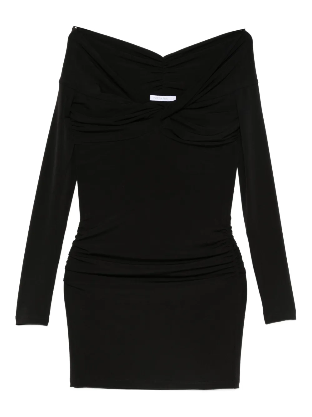 Patrizia Pepe draped mini dress - Nero