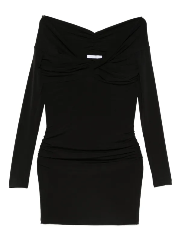 Patrizia Pepe Robe Courte à Design Drapé Noir FARFETCH TN - Main Image