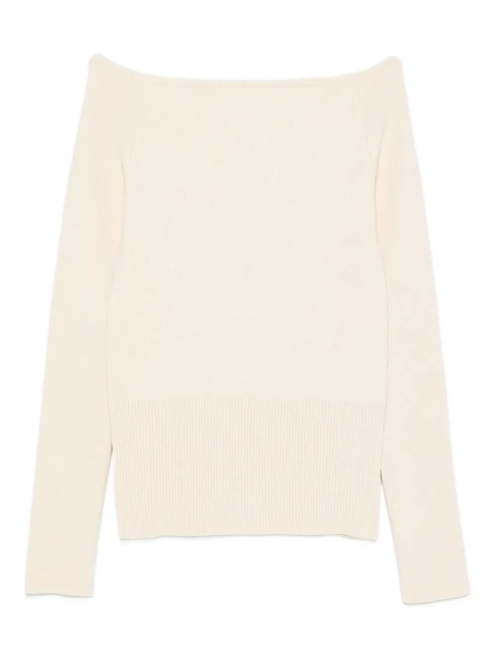 Patrizia Pepe Boat-neck Sweater In White