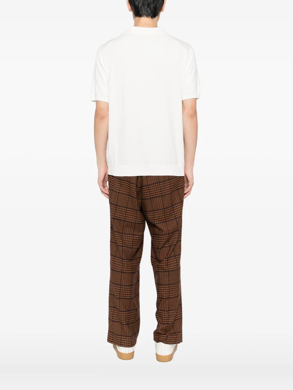 Raith Privia Knitted Open Neck T-shirt In Neutral