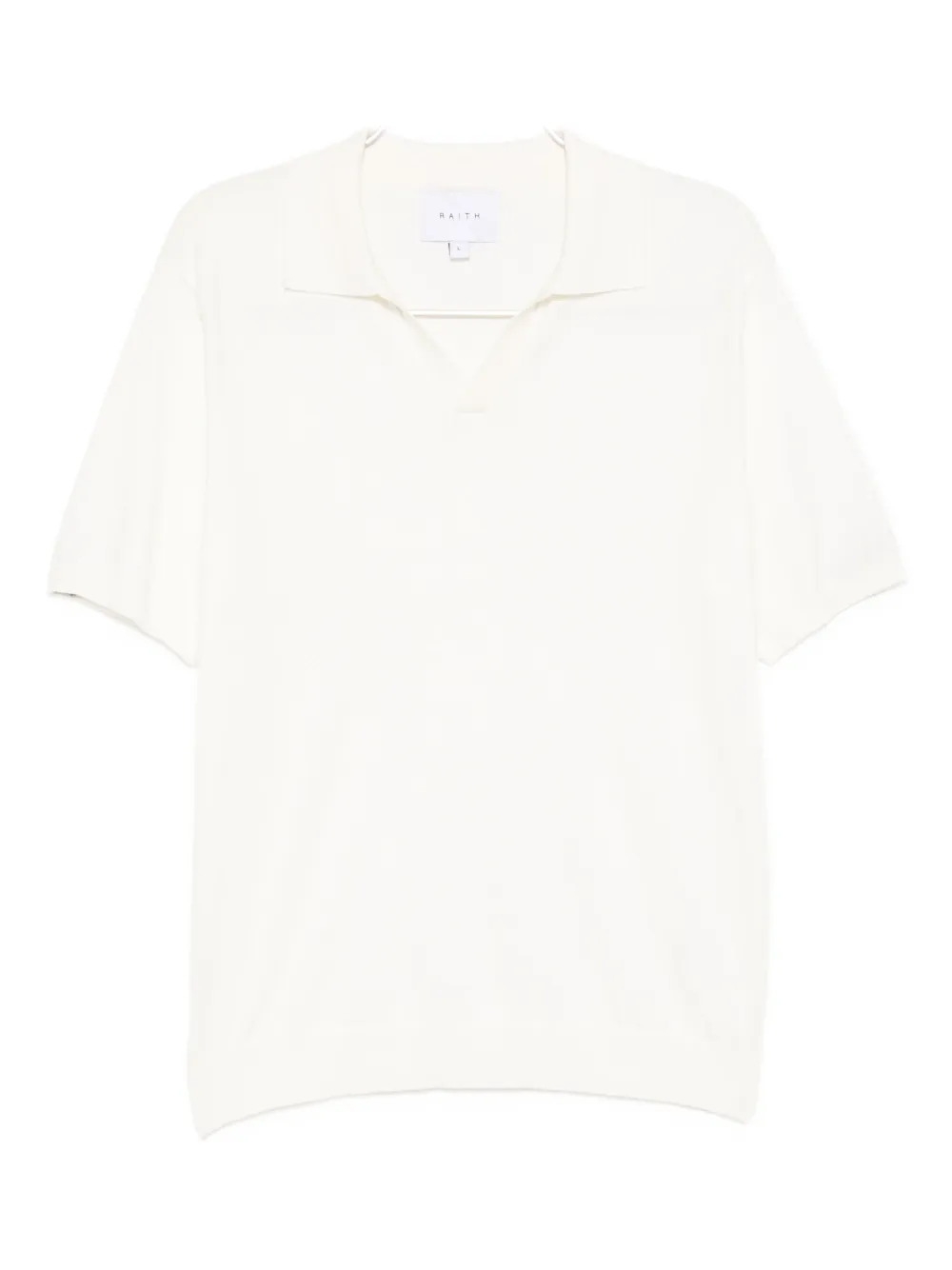 Raith Privia Knitted Open Neck T-shirt In Neutral