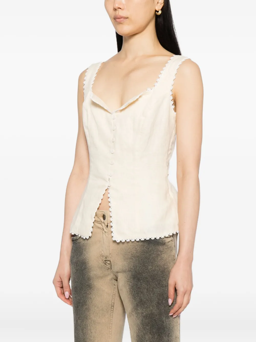 Reformation Viola Tank Top In Black