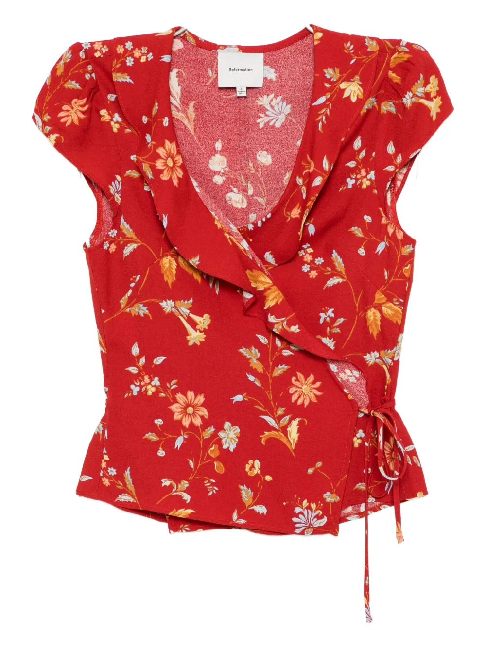 Reformation Clemence Blouse In Red