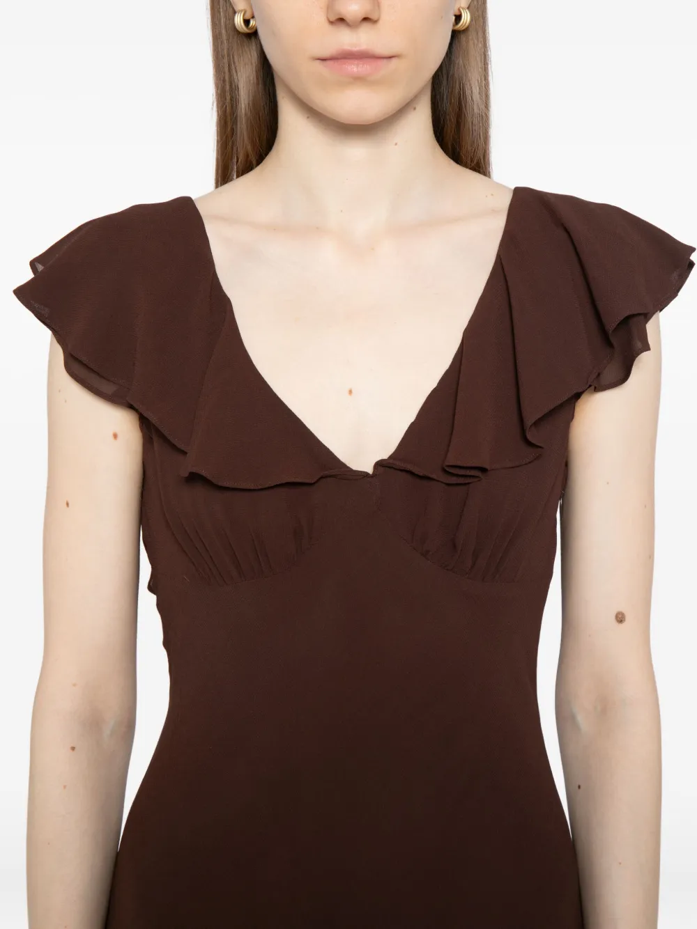 Reformation Arni Dress In Brown