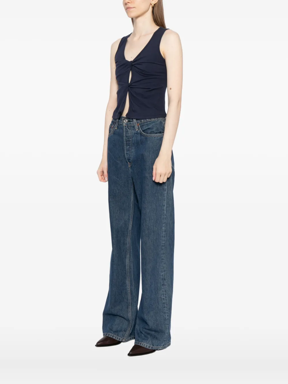 Reformation Tefi Vest Top In Blue