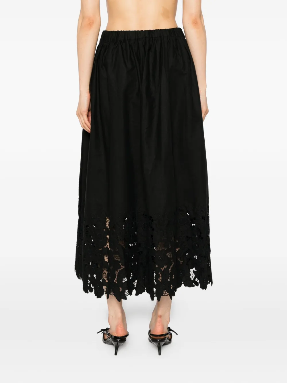 Sister Jane Womens Black La Fiesta Embroidered Woven Midi Skirt In Black