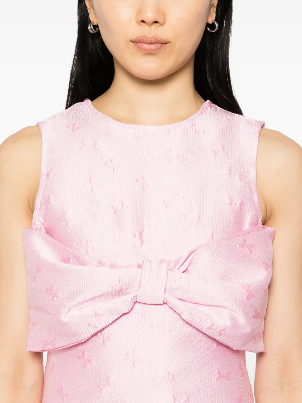Sister Jane Gali Bow mini-jurk met jacquard Roze
