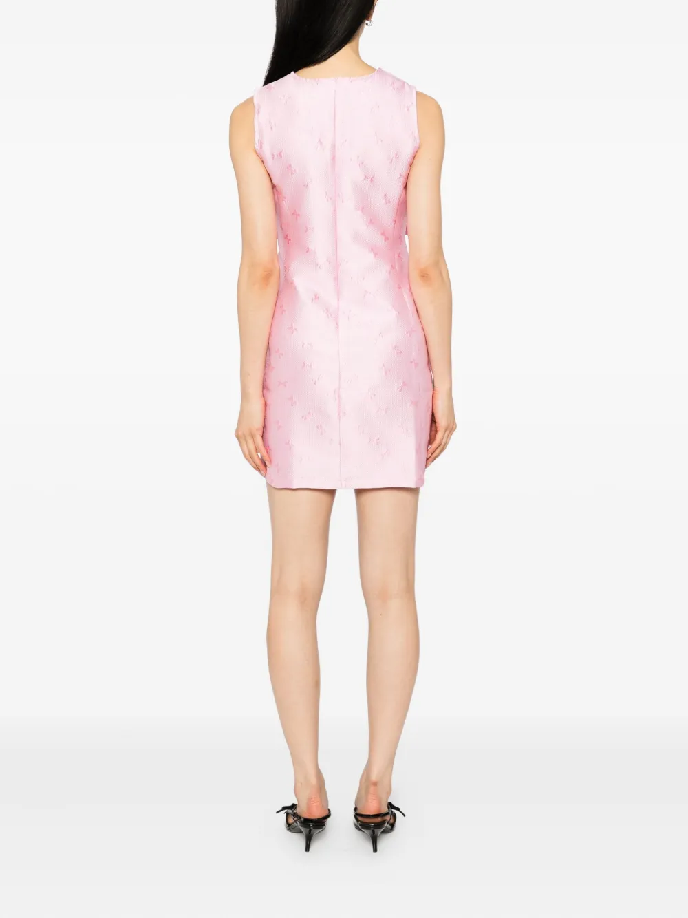 Sister Jane Gali Bow mini-jurk met jacquard Roze