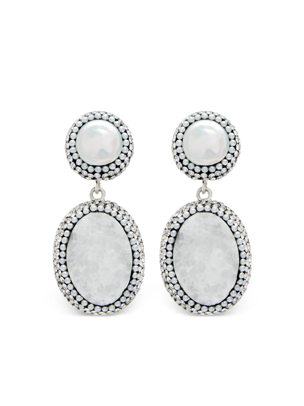 SORU aretes con calcedonia y perla | plateado | Image 1