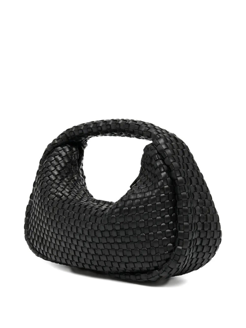 St Agni St. Agni Latice Weave Mini Bon Bon Leather Shoulder Bag In Black
