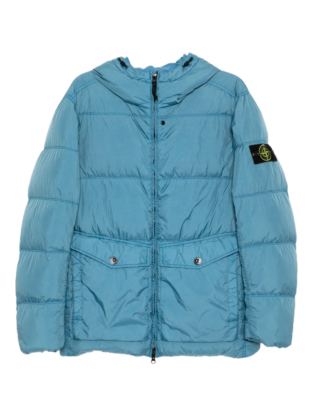 Stone Island テクスチャード パデッドジャケット - ブルー Stone Island テクスチャード パデッドジャケット - ブルー