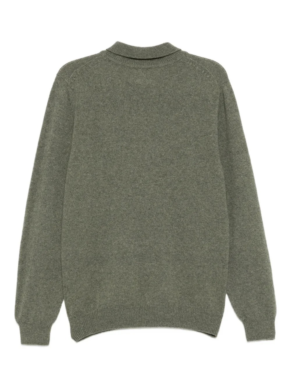 Sunspel Wollen poloshirt - Groen