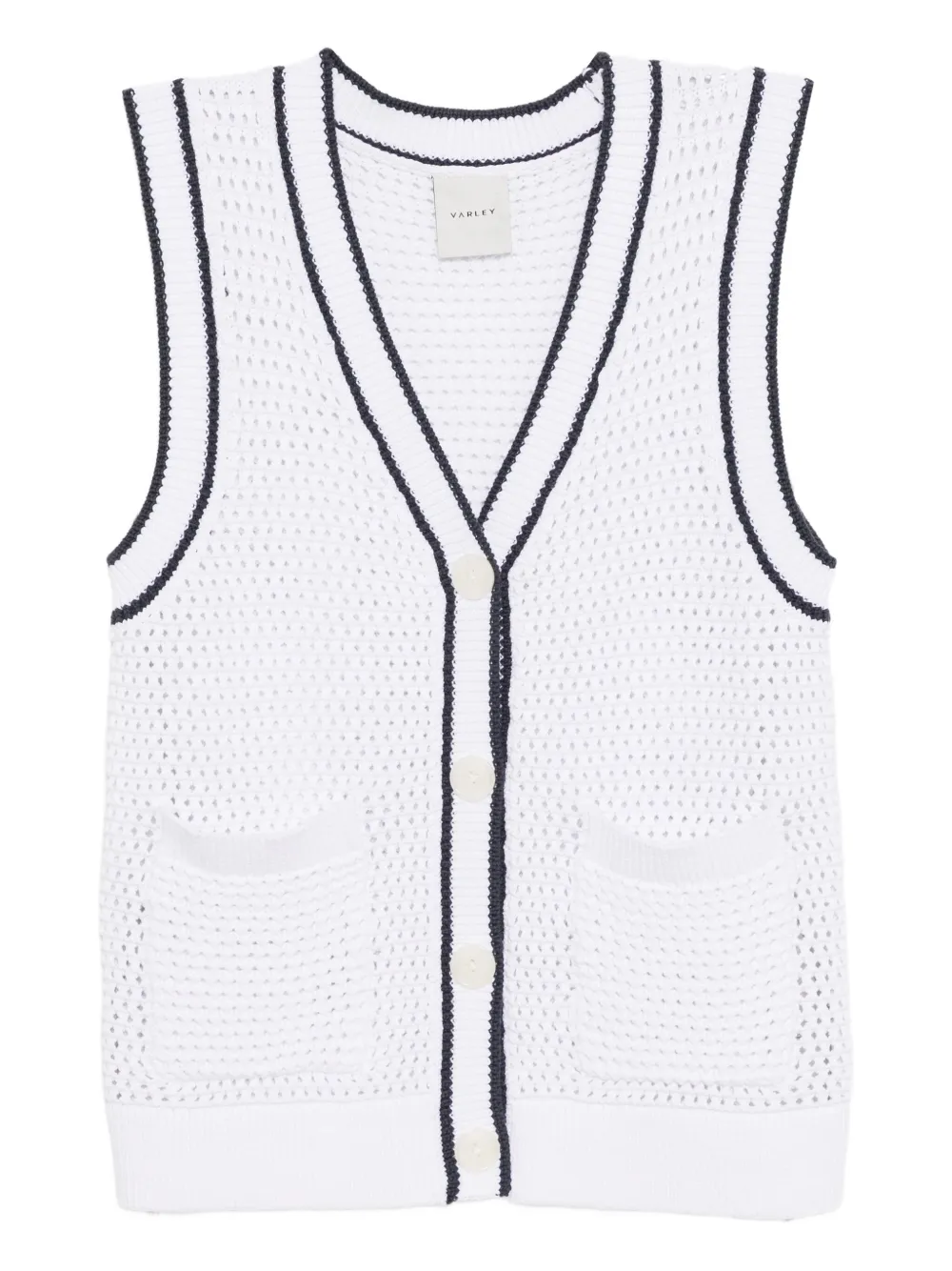 Varley Leilani v-neck cardigan | White | Image 1