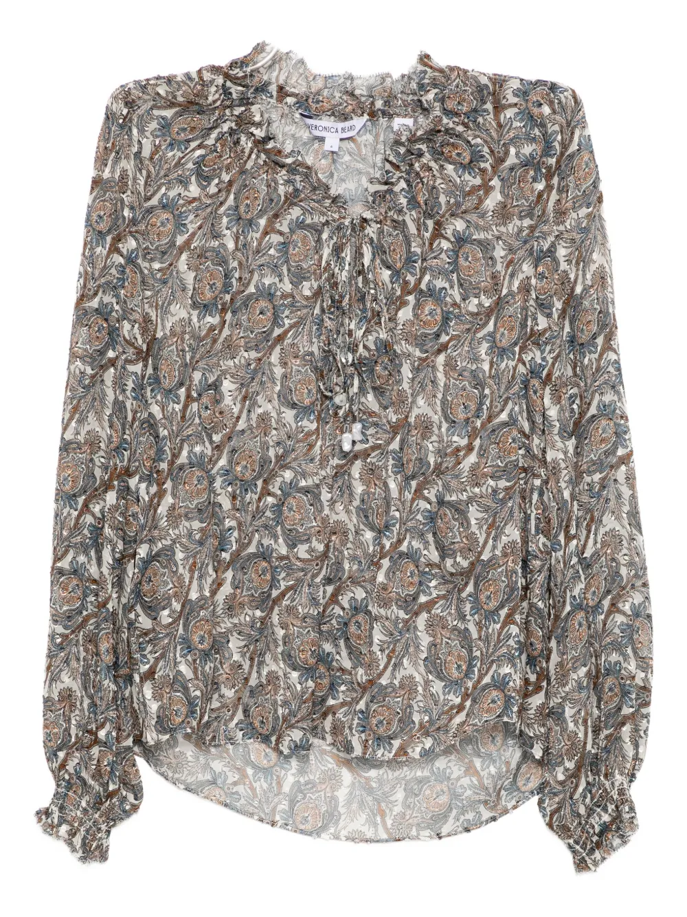 Veronica Beard Hickory Blouse In Brown