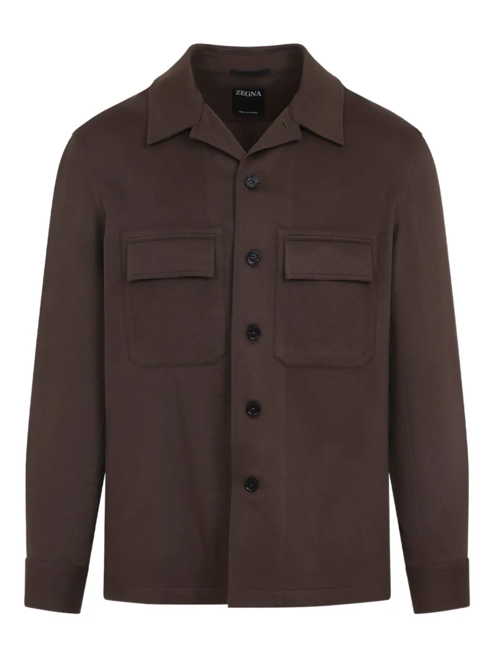 Zegna double-pocket cashmere shirt jacket | Brown | Image 1