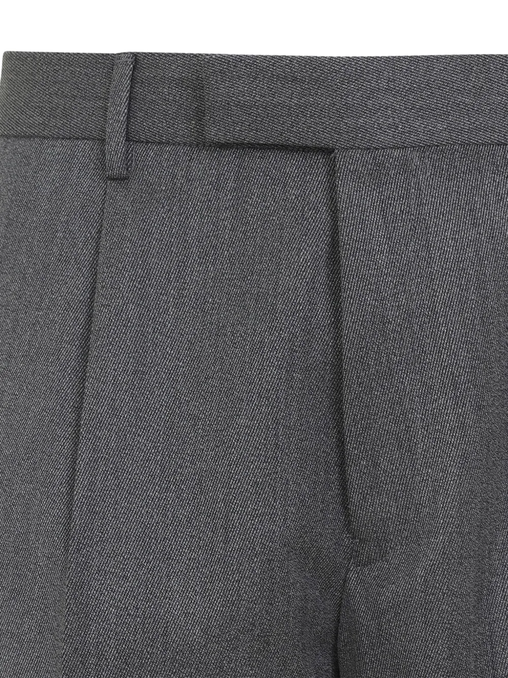 Zegna Pleated Wool Trousers In Gray