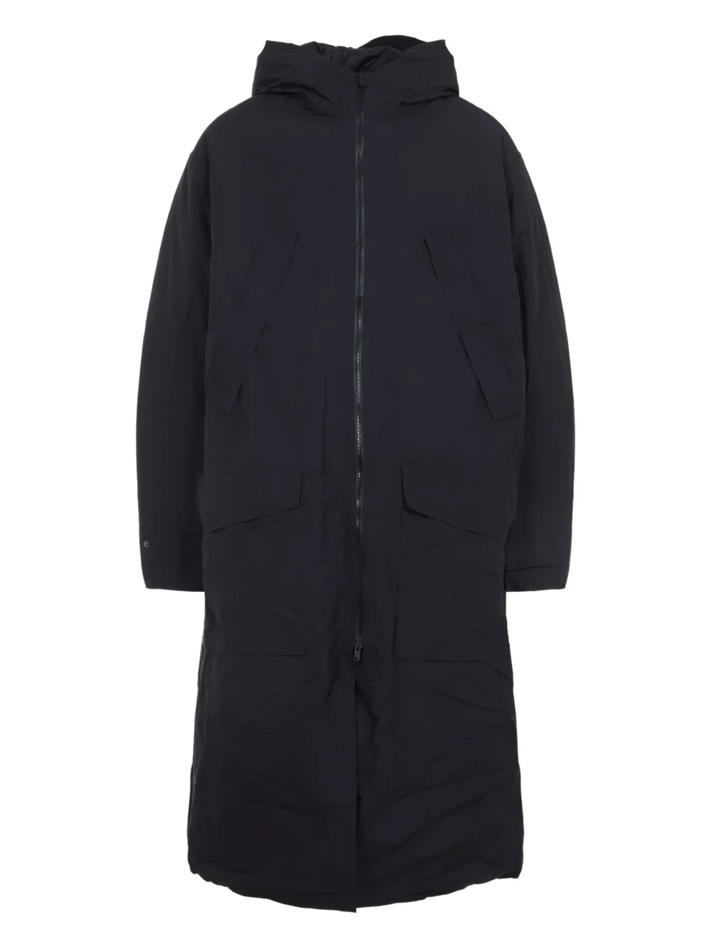 Y-3 hooded flap-pocket coat | Black | Image 1