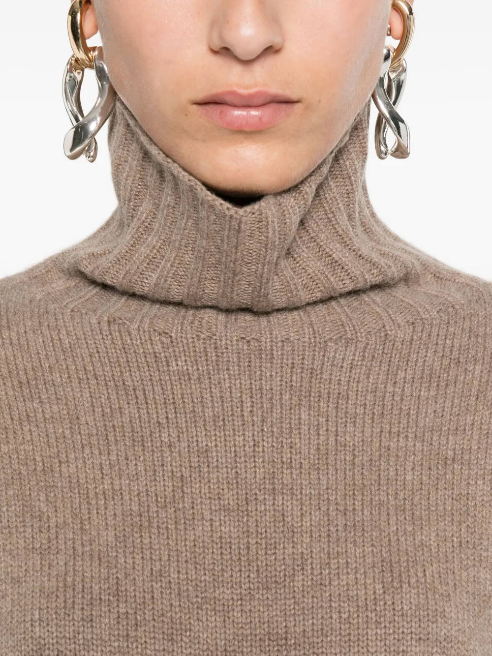 Max Mara Kasjmier jurk met col Bruin