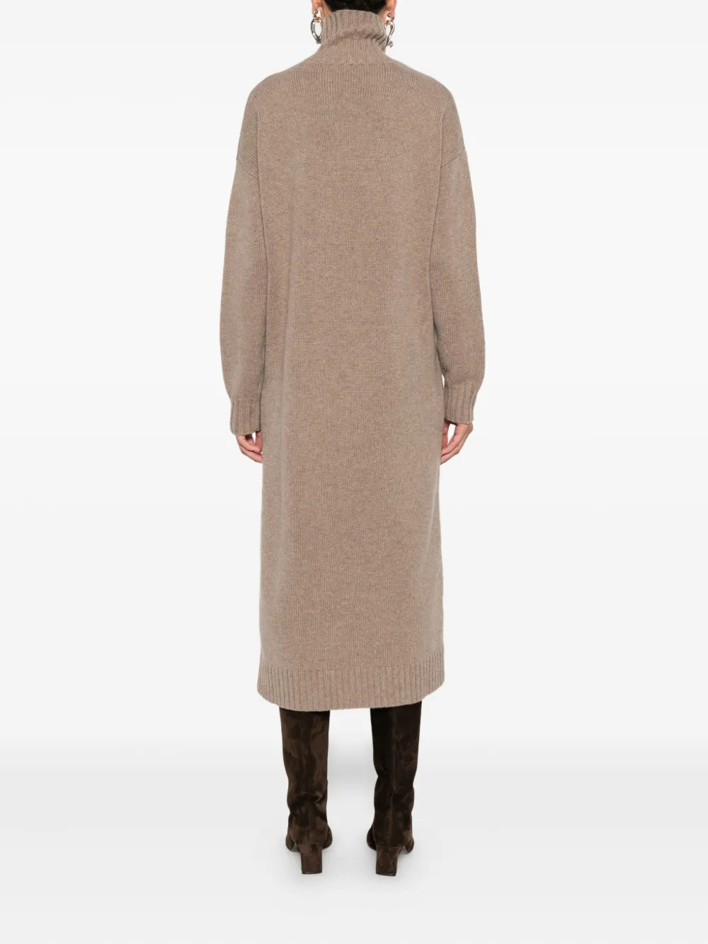 Max Mara Kasjmier jurk met col Bruin