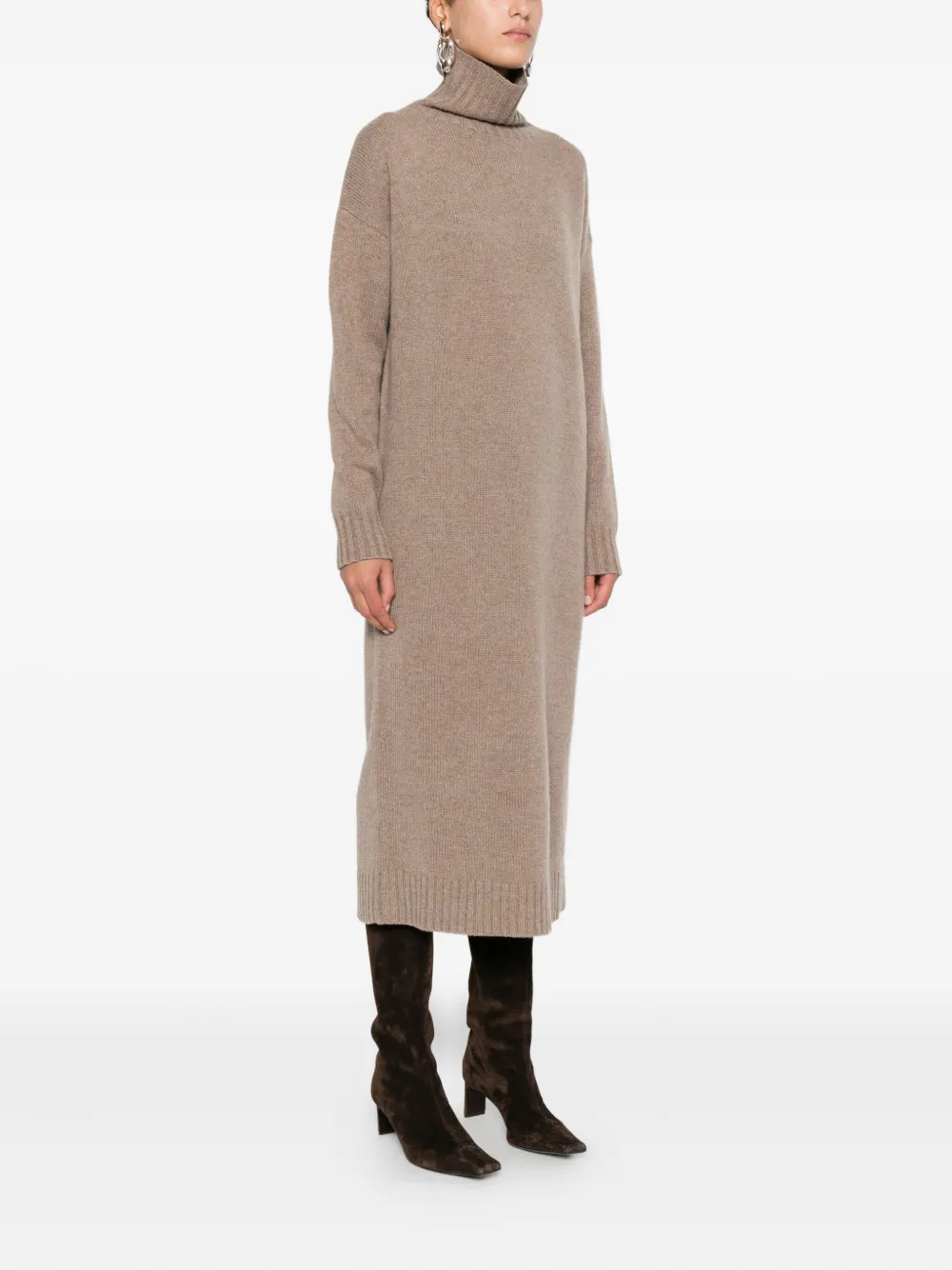 Max Mara Kasjmier jurk met col Bruin