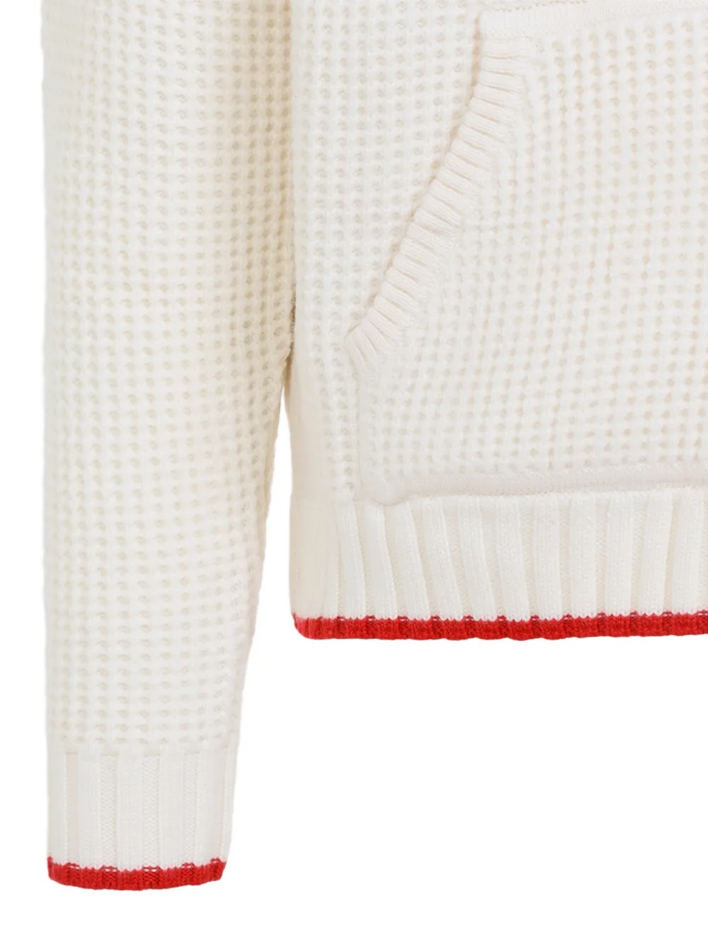Casablanca Waffle Knitted Hooded Sweatshirt In White