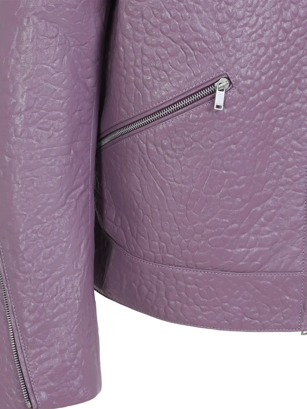 Jil Sander Textured Long Sleeve Jacket Zippered Pockets In Purple
