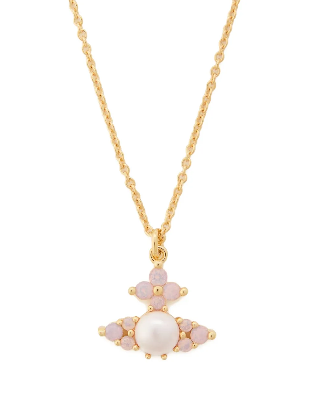 Vivienne Westwood Orb-pearl flower necklace - Goud