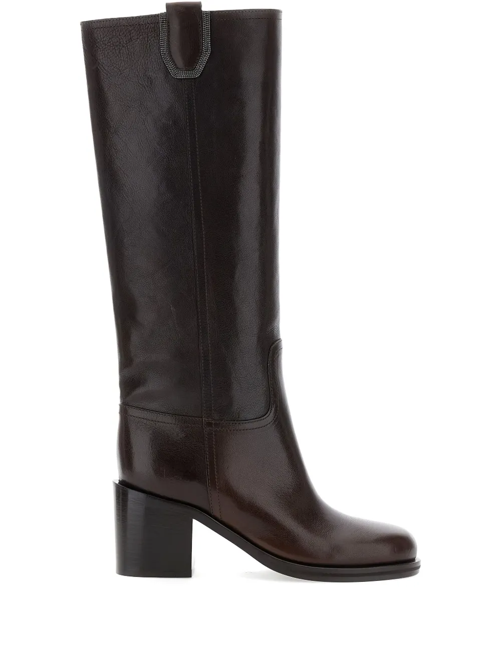 Brunello Cucinelli leather knee-high boots Brown