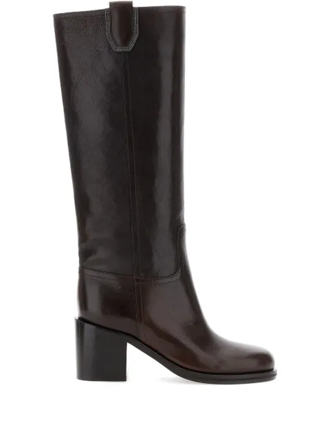 Brunello Cucinelli leather knee-high boots