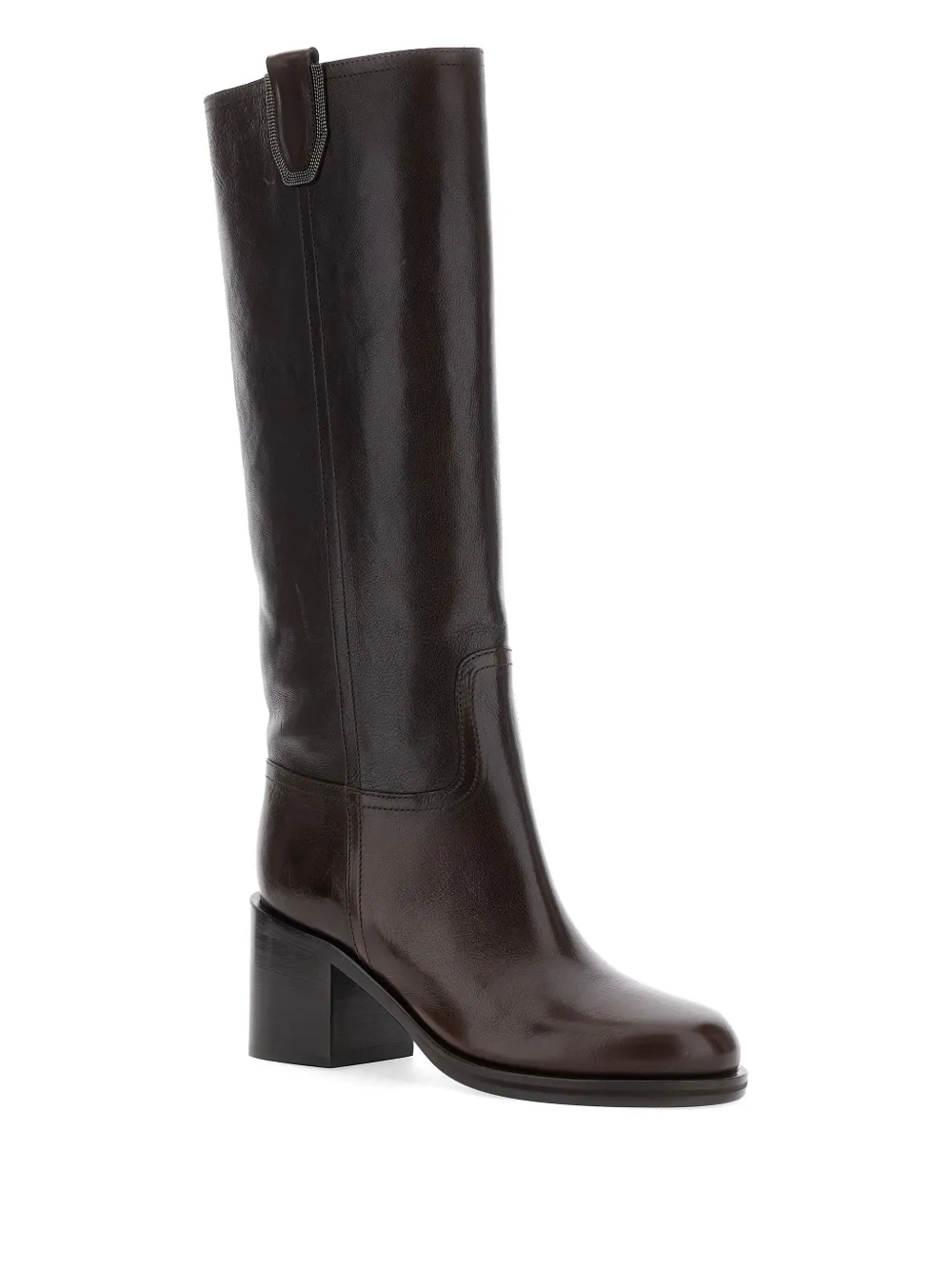Brunello Cucinelli Leather Knee-high Boots In Brown