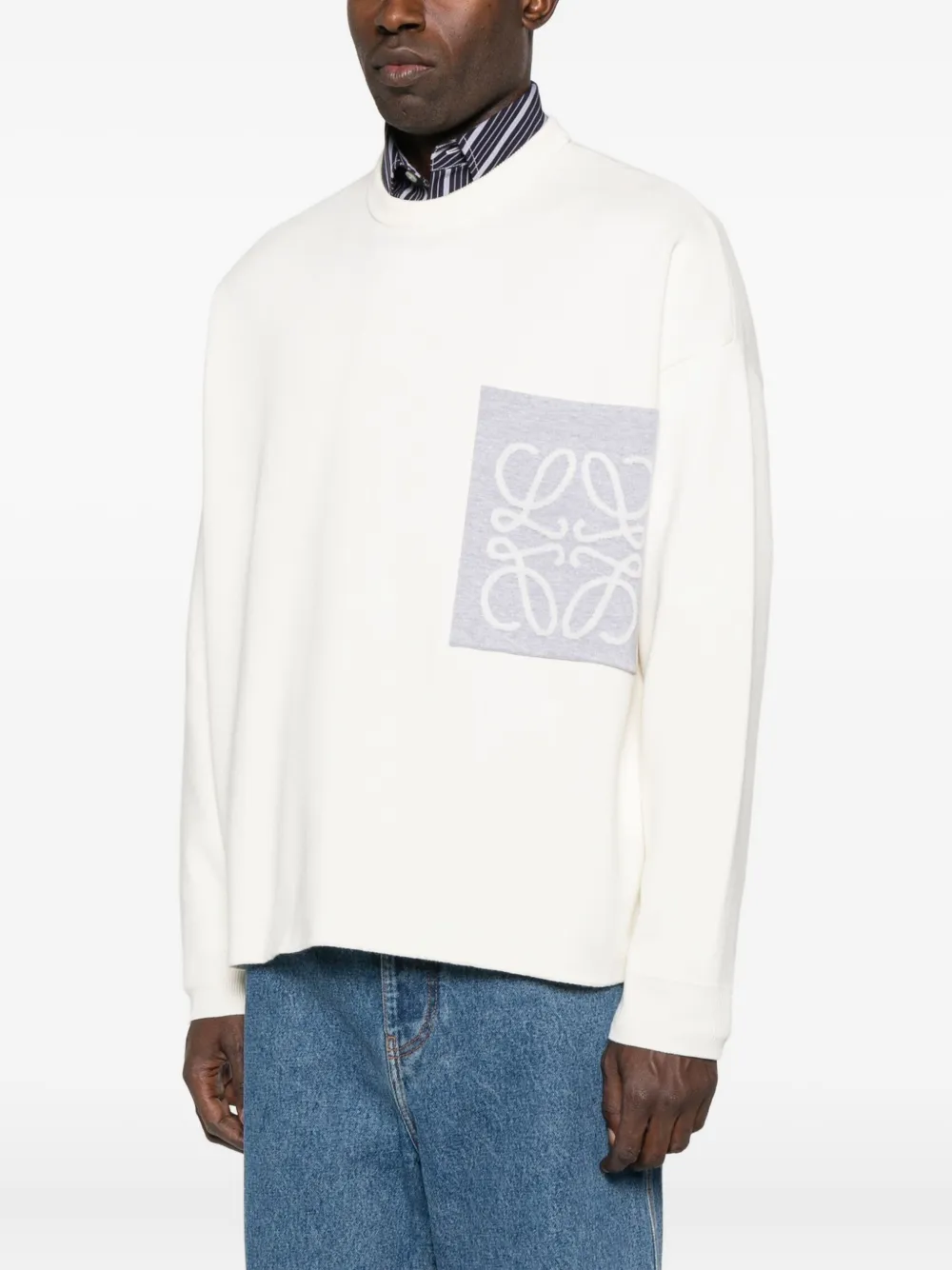  Loewe Anagram-patch Sweatshirt - Neutrals 