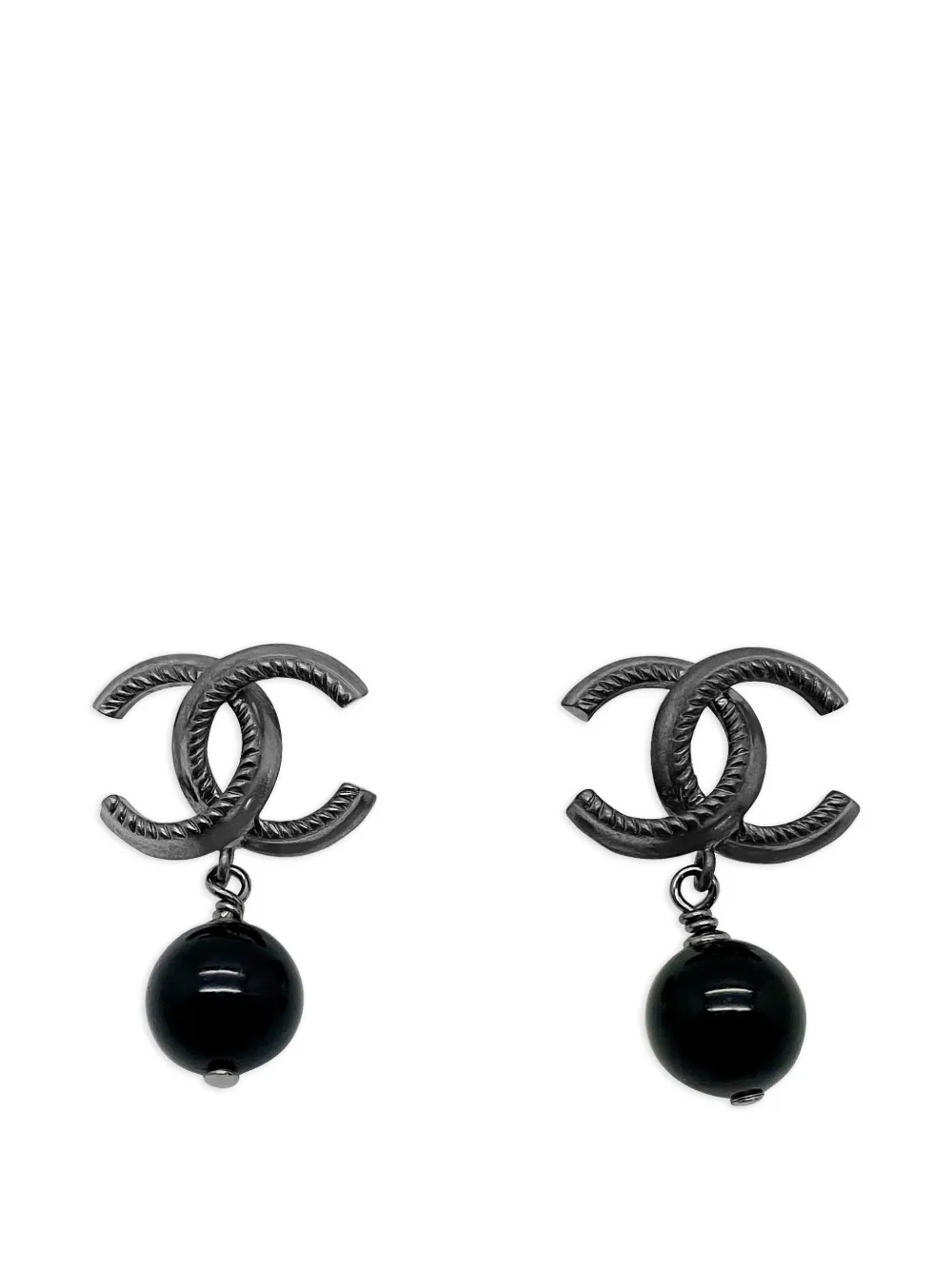 CHANEL Pre-Owned Orecchini pendenti con logo CC 2011 - Nero