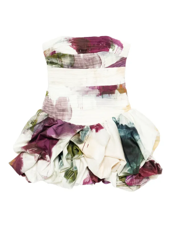 Aje Violette bubble-hem Mini Dress | White | FARFETCH UK