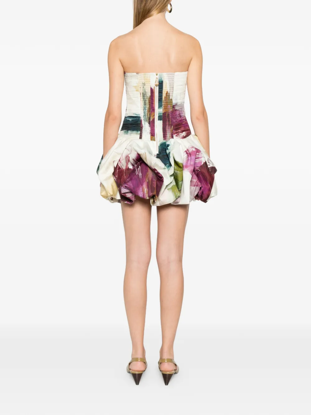 Aje Violette Bubble-hem Mini Dress In Multi