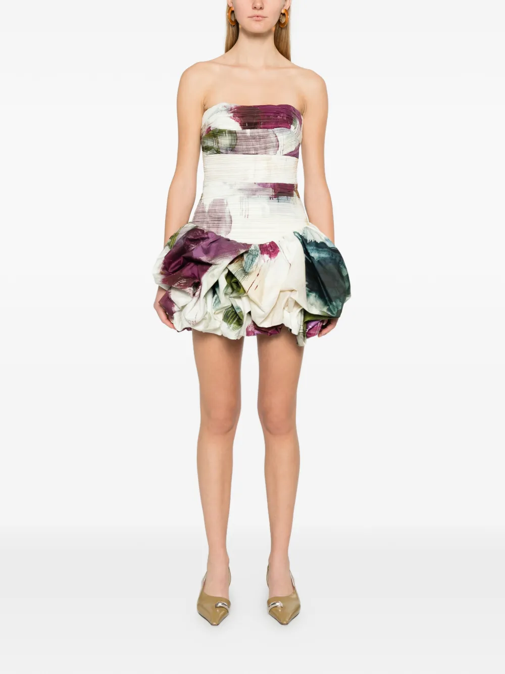 Aje Violette Bubble-hem Mini Dress In Multi