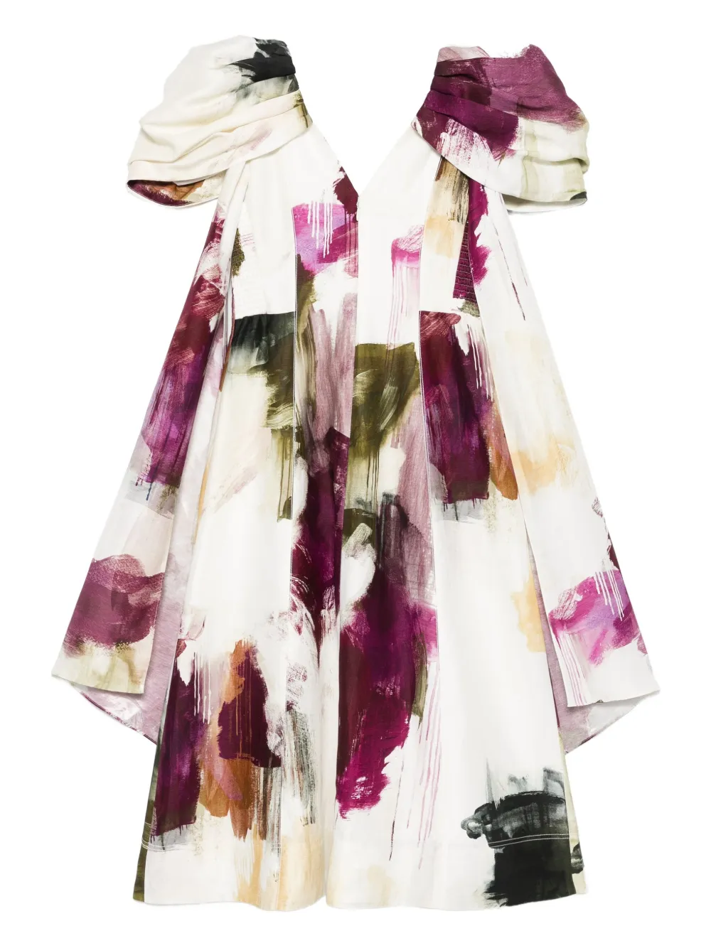 Aje Bisou Ruffled Midi Dress In Multi