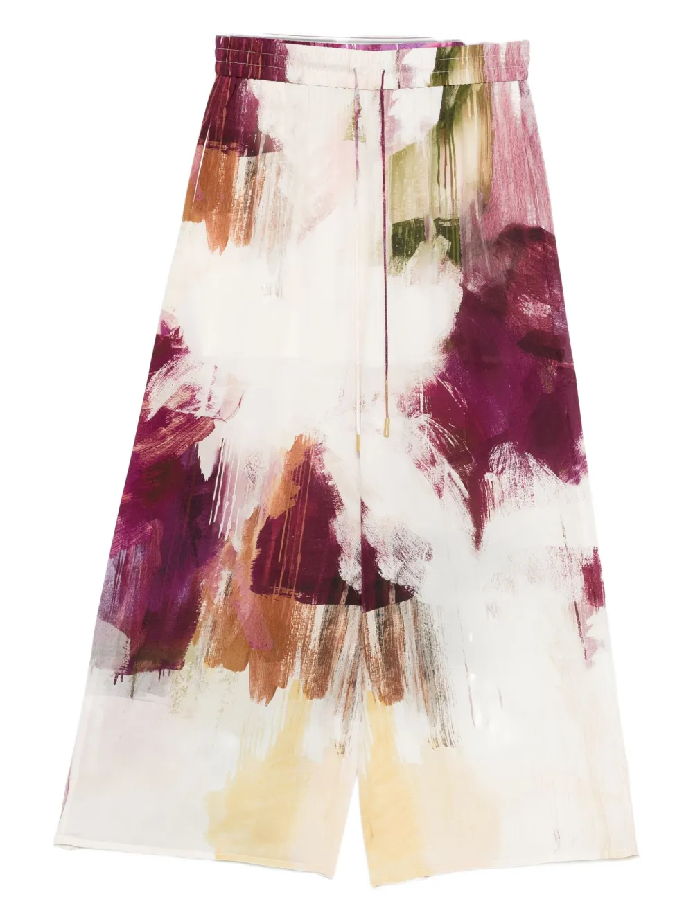 Aje Atomic Silk Palazzo Trousers In Multi