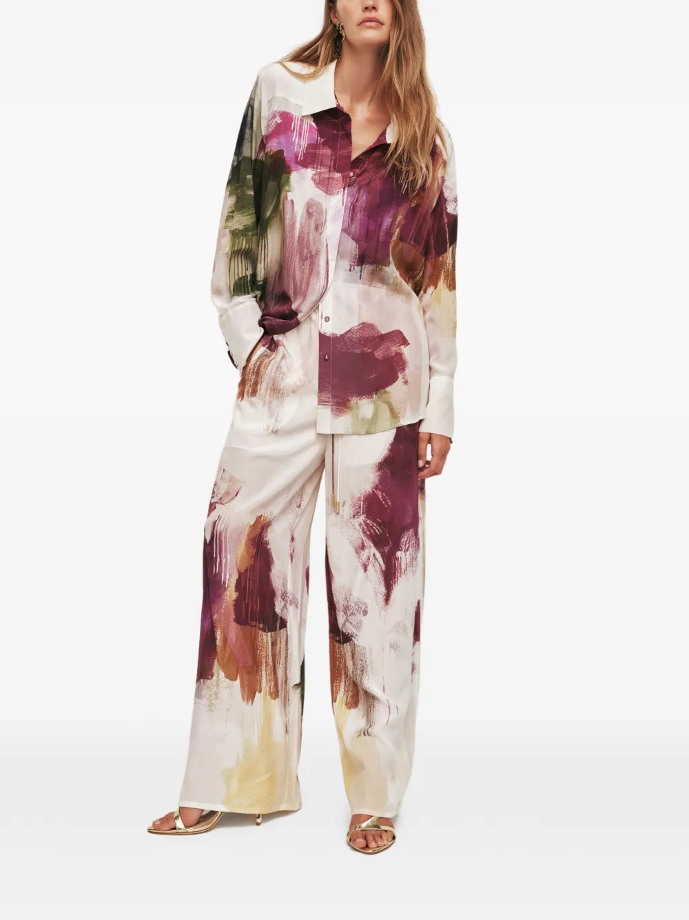  Aje Atomic Silk Palazzo Pants - Neutrals 